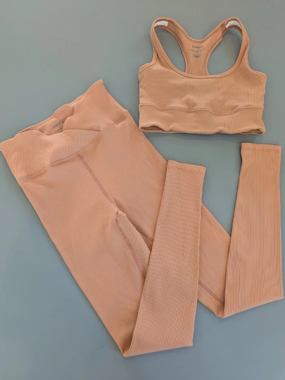 Barry's x Year of Ours Camel YOS Ribbed Sports Bra Size S